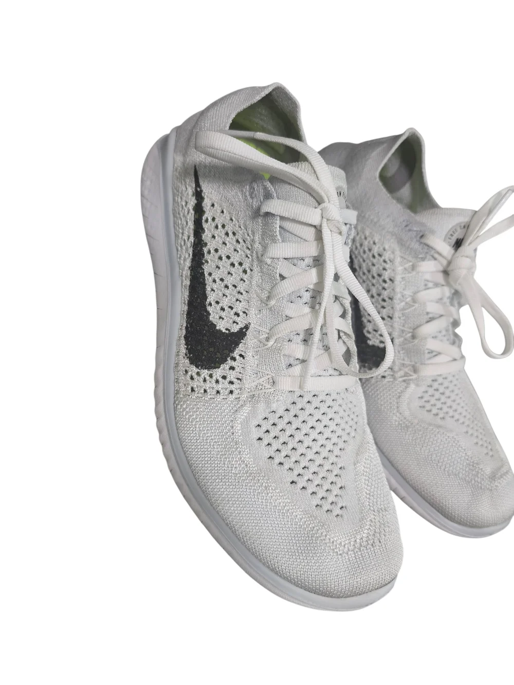 Nike Free RN Flyknit 2022 Women's White Platinum Running Shoes Size 8.5